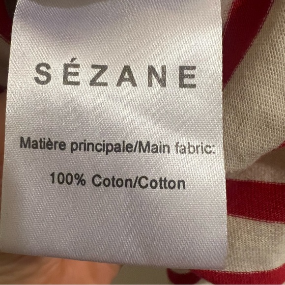 Sézane Red and White Striped Long Sleeve Top - Tie Back - 100% Cotton - French - Picture 5 of 9